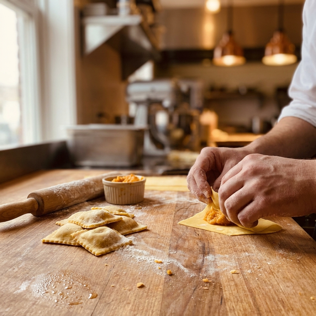 Hand-rolled pasta prep